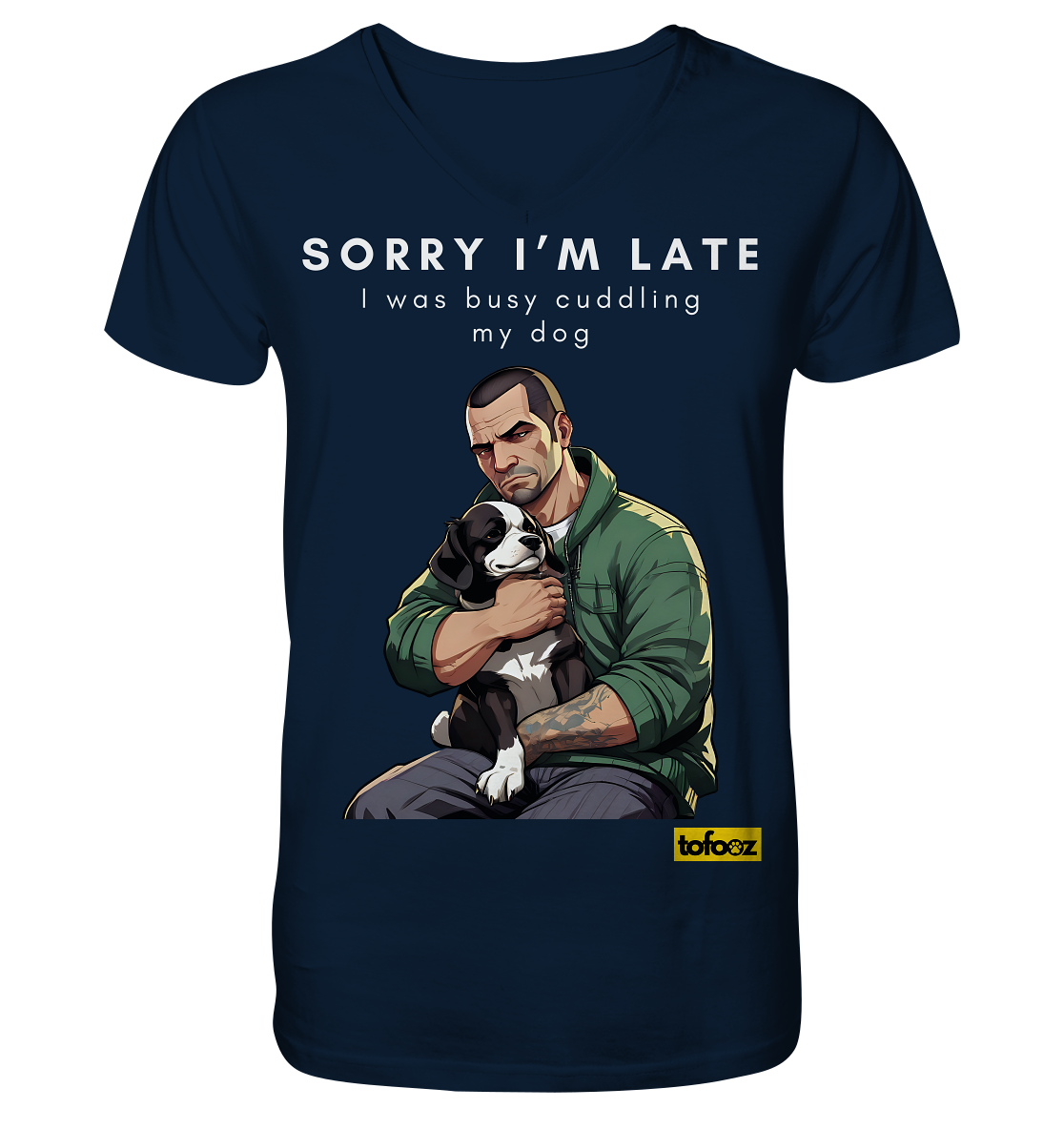 Sorry I'm Late Gamer Style Collection - Organic V-Neck T-Shirt, Unisex