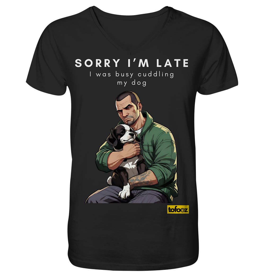 Sorry I'm Late Gamer Style Collection - Organic V-Neck T-Shirt, Unisex