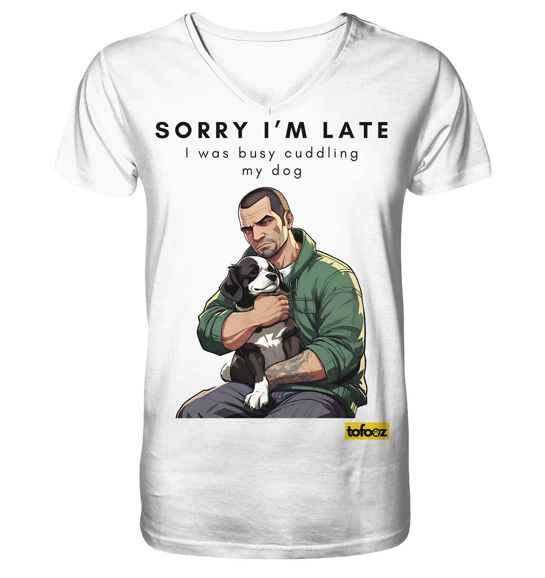 Sorry I'm Late Gamer Style Collection - Organic V-Neck T-Shirt, Unisex