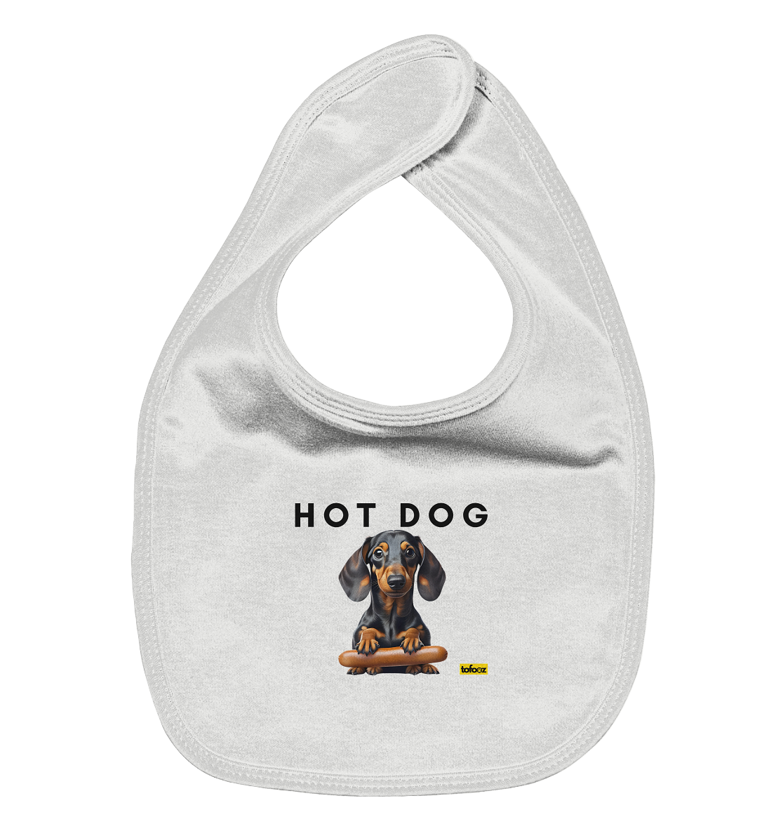 Hot Dog - Dachshund  - Organic Baby Bib