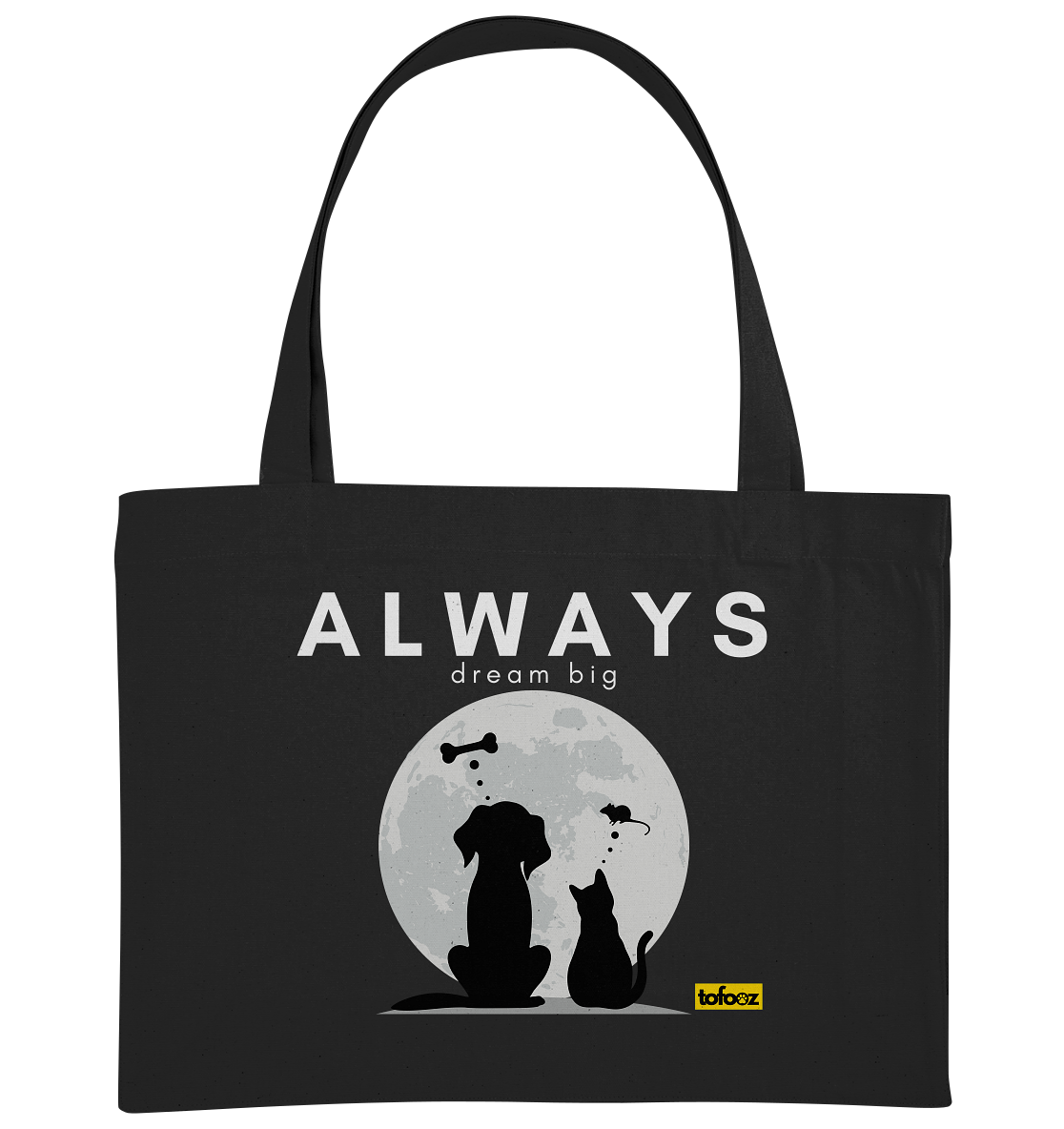 Always Dream Big - Cat and Dog  - Organic Shopping Bag