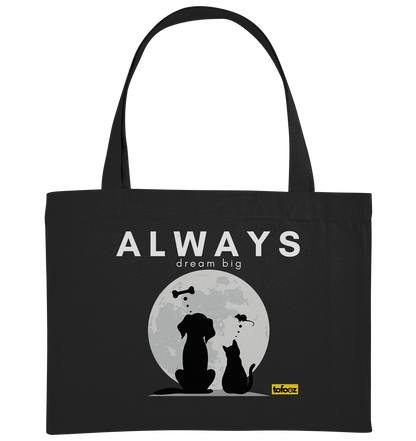 Always Dream Big - Cat and Dog  - Organic Shopping Bag