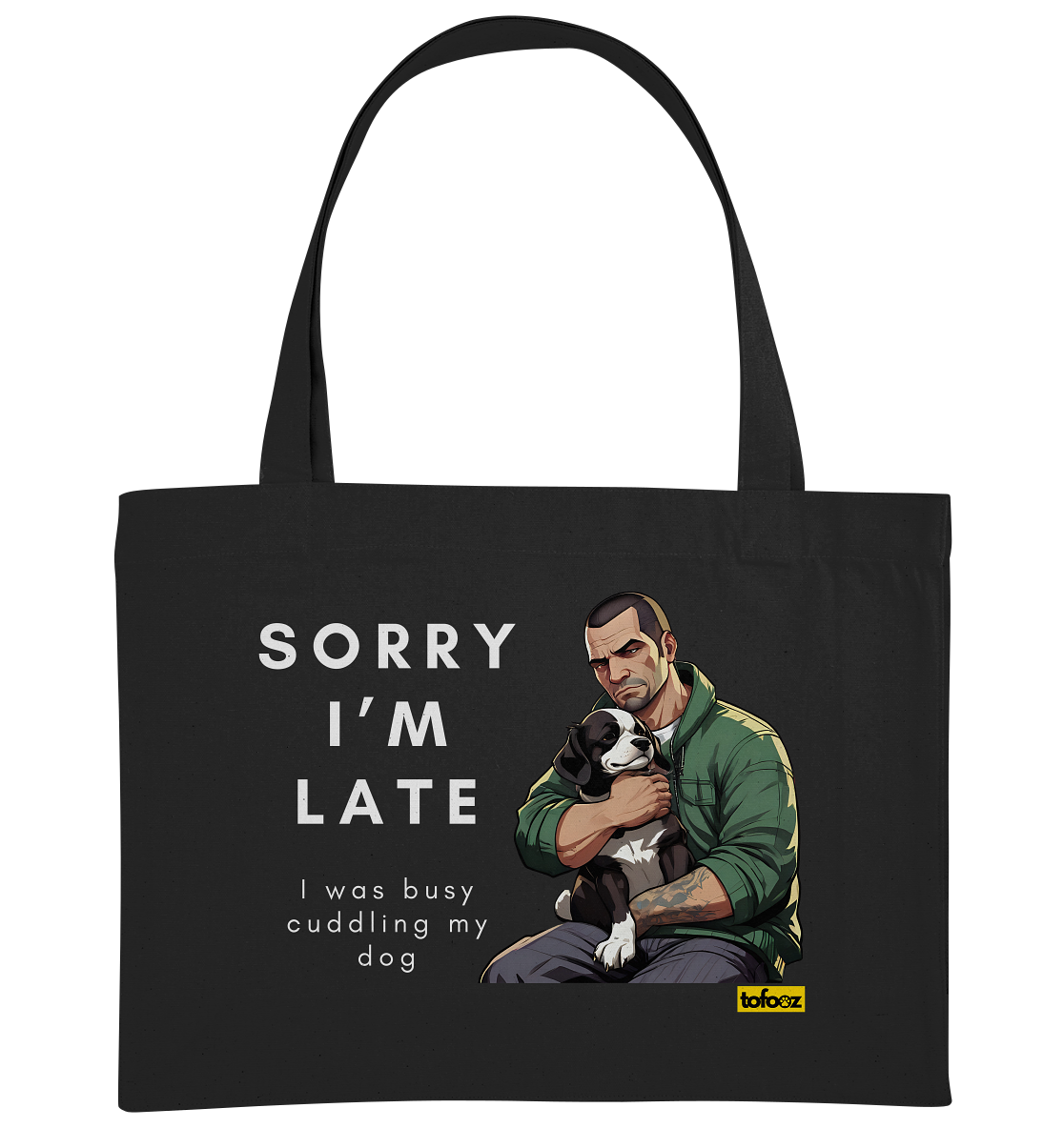 Sorry I'm Late Gamer Style Collection - Organic Shopping Bag