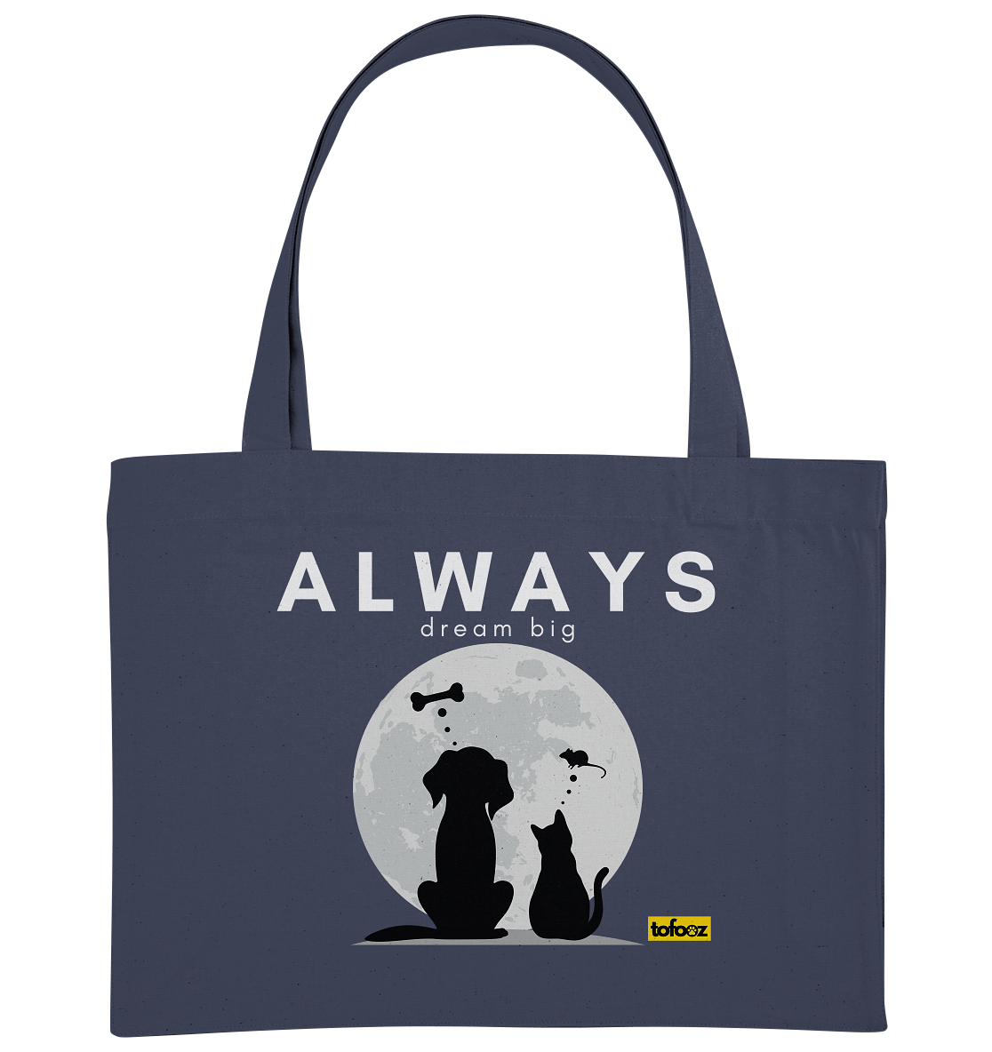 Always Dream Big - Cat and Dog  - Organic Shopping Bag