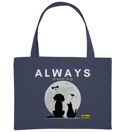 Always Dream Big - Cat and Dog  - Organic Shopping Bag