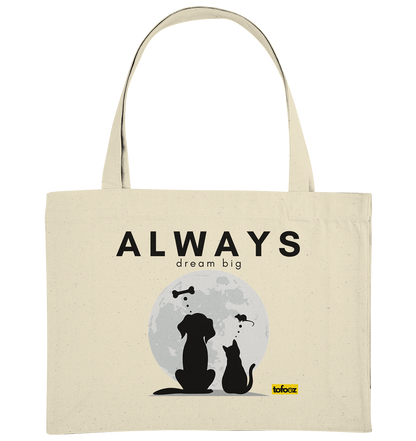 Always Dream Big - Cat and Dog  - Organic Shopping Bag