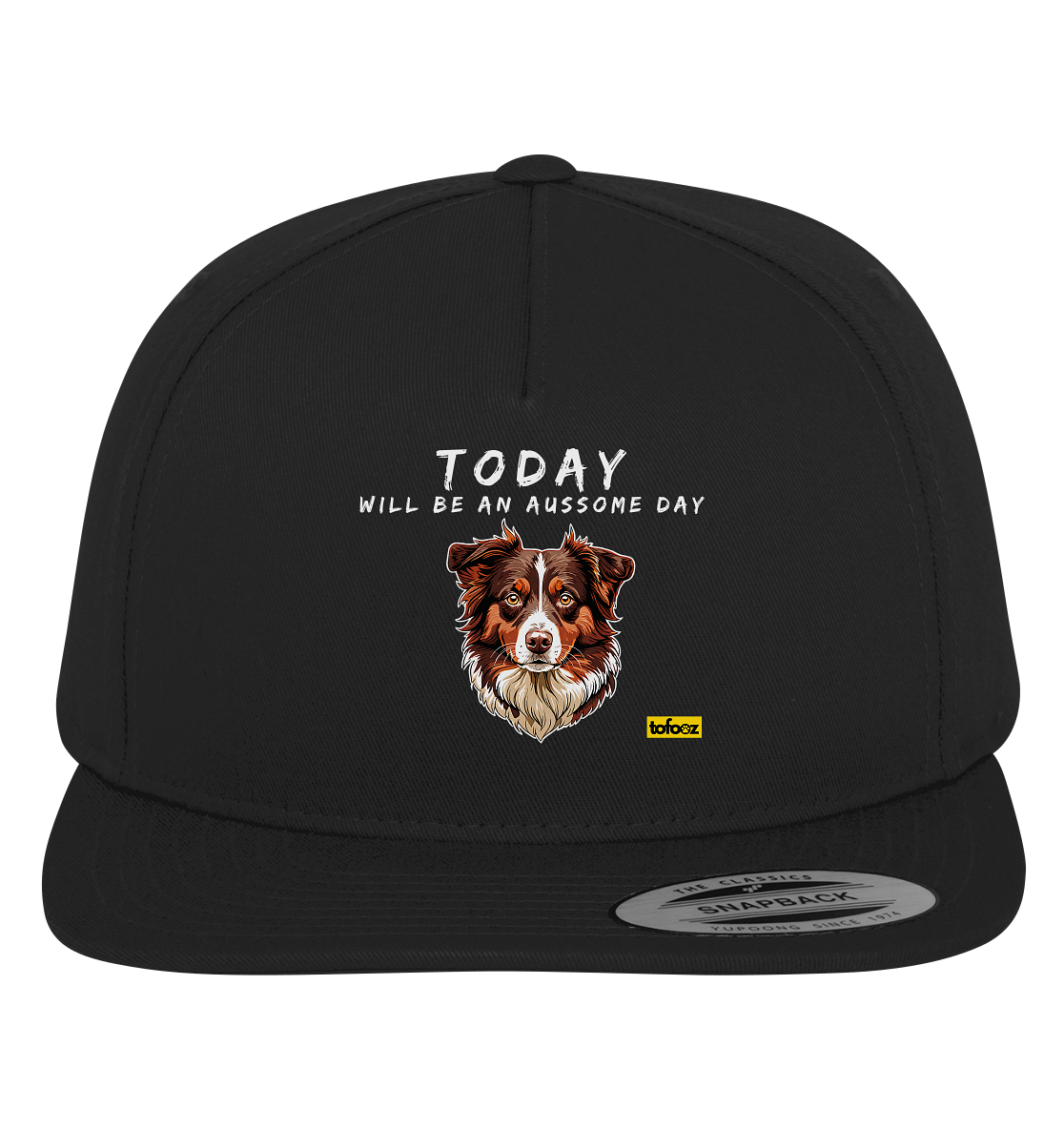 Today Will Be An Aussome Day - Red Tri Australian Shepherd Graphic  - Premium Snapback