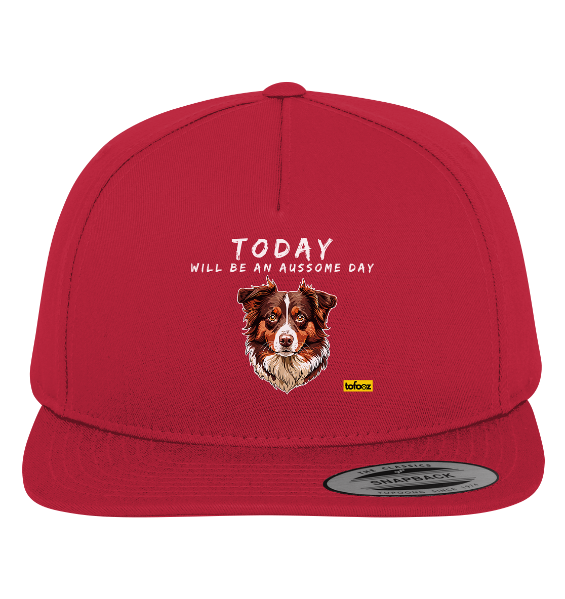 Today Will Be An Aussome Day - Red Tri Australian Shepherd Graphic  - Premium Snapback